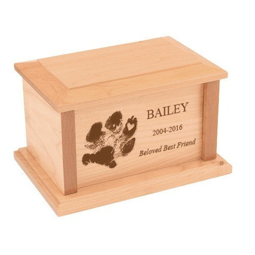 Paw-Print Memorial Urn Box