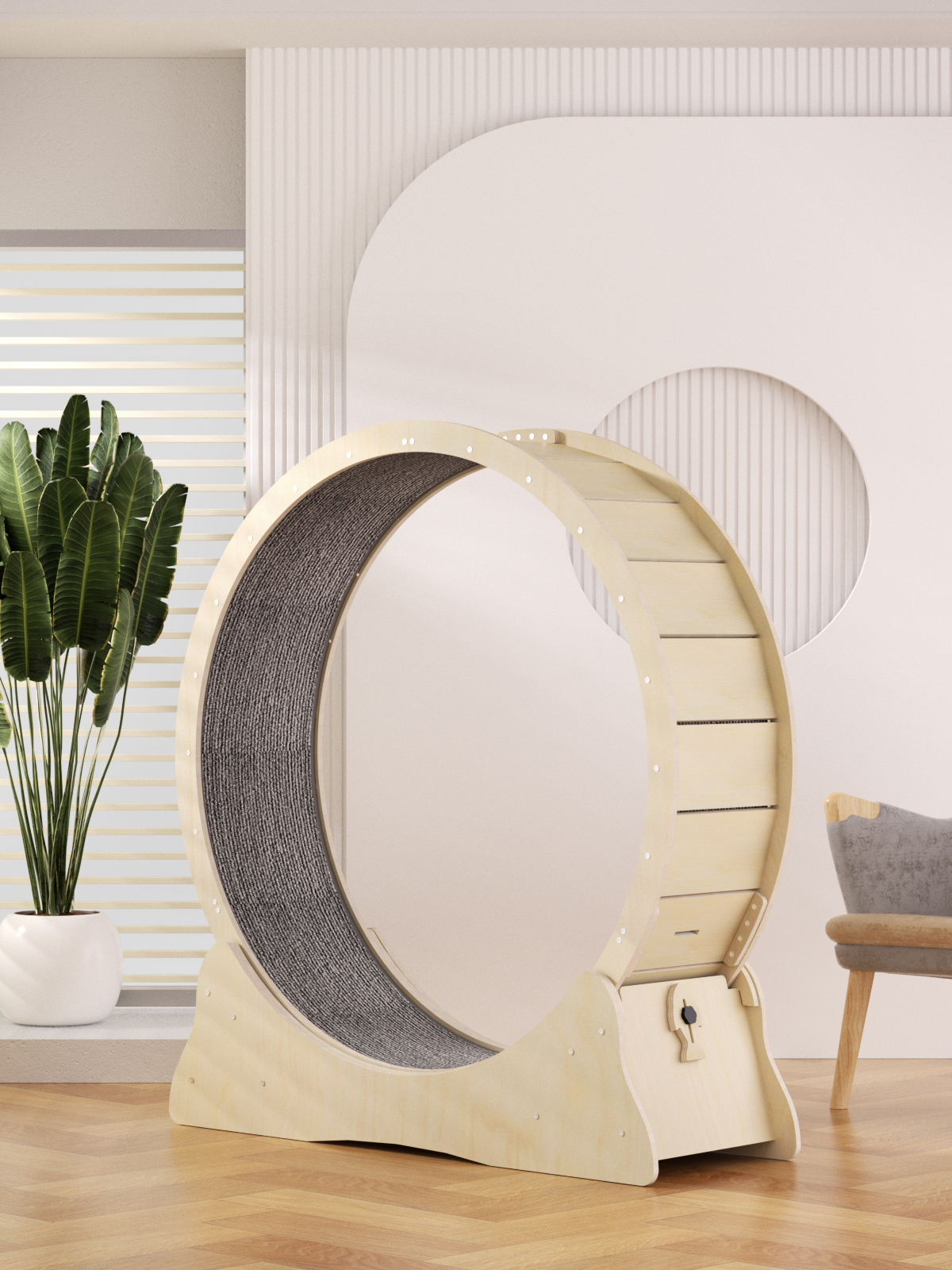 Wooden Cat Exercise Wheel