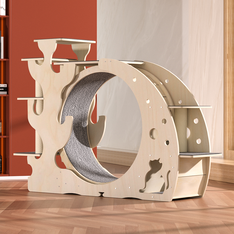 Wooden cat treadmill